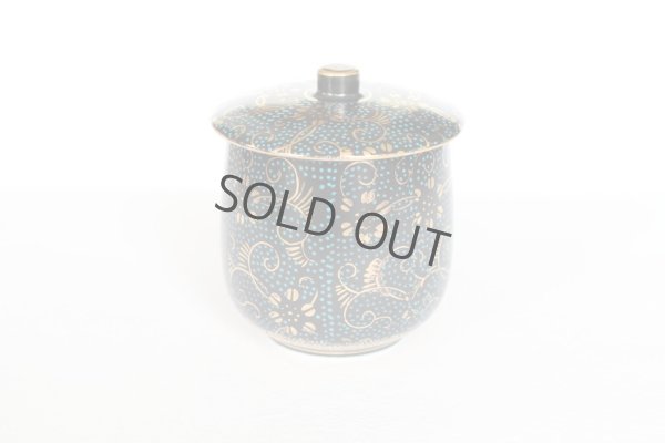 Photo9: Kutani porcelain Futatuki Yunomi blue gold aotibu Japanese tea cup (set of 2)