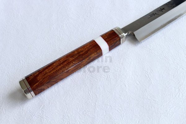 Photo5:  Shiden SAKAI TAKAYUKI Sashimi knife Yasuki silver-3 steel Sakimaru Takobiki