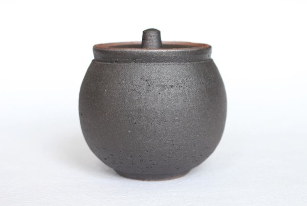 Photo12: Shigaraki pottery salt sugar storage container box 190ml