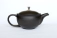 Photo1: Tokoname Japanese tea pot Gyokuryu ceramic tea strainer tsumami-w black 290ml (1)