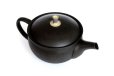 Photo3: Tokoname Japanese tea pot Gyokuryu ceramic tea strainer tsumami-w black 290ml