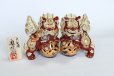 Photo4: Japanese Leo Shishi Dragon Lion dog Kutani Porcelain mori red H13cm a set of 2