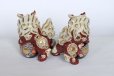 Photo8: Japanese Leo Shishi Dragon Lion dog Kutani Porcelain mori red H13cm a set of 2