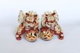 Photo9: Japanese Leo Shishi Dragon Lion dog Kutani Porcelain mori red H13cm a set of 2