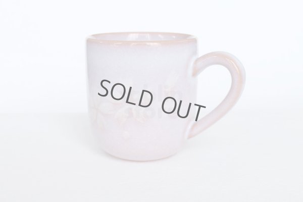 Photo3: Hagi yaki ware Japanese pottery mug coffee cup purple flower 320ml