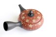 Photo8: Tokoname Japanese tea pot kyusu YT Shohou shu-red white plum 260ml