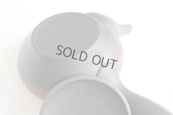 Photo6: Tokoname Japanese tea pot kyusu YT Shohou shu-red white plum 260ml