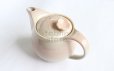 Photo13: Hagi yaki ware Japanese tea pot cups set Hana with stainless tea strainer 400ml