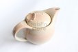 Photo11: Hagi yaki ware Japanese tea pot cups set Hana with stainless tea strainer 400ml