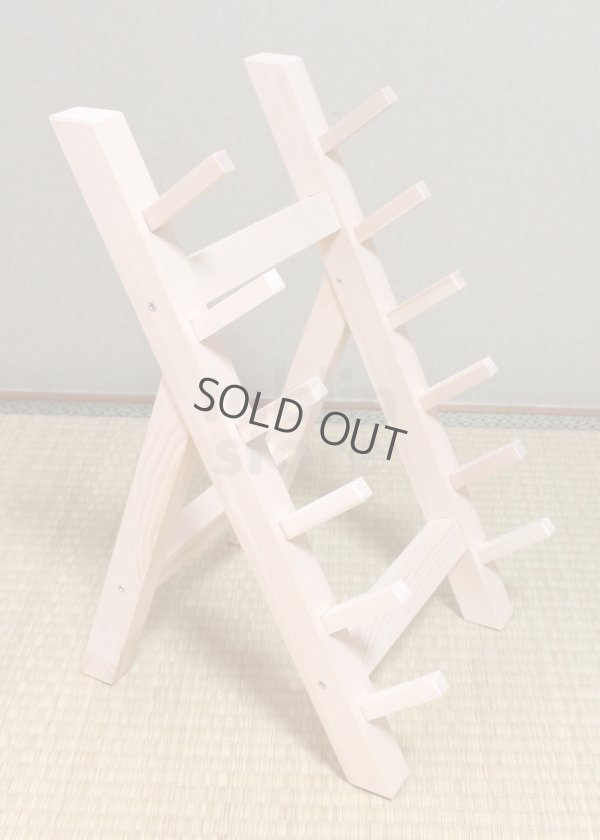 Photo7: Japanese wooden knife stand display holder tower rack for six knives
