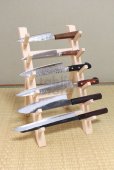 Photo5: Japanese wooden knife stand display holder tower rack for six knives