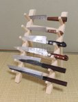 Photo4: Japanese wooden knife stand display holder tower rack for six knives