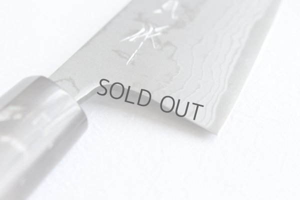 Photo7: Shigeki Tanaka Blue 2 steel 17 layer Damascus Hand forged Wa Gyuto knife 185mm 