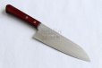 Photo10: Shigeki Tanaka VG10 17 layer Damascus Hand forged Santoku knife 165mm