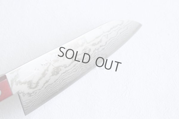 Photo8: Shigeki Tanaka VG10 17 layer Damascus Hand forged Santoku knife 165mm