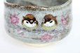 Photo6: Kutani porcelain Japanese tea ceremony matcha bowl Chickadees sparrow pottery