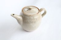 Shigaraki pottery Japanese tea pot white glaze with stainless tea strainer