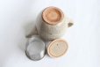 Photo7: Shigaraki pottery Japanese tea pot white glaze with stainless tea strainer