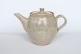 Photo5: Shigaraki pottery Japanese tea pot white glaze with stainless tea strainer