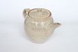 Photo4: Shigaraki pottery Japanese tea pot white glaze with stainless tea strainer