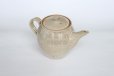 Photo2: Shigaraki pottery Japanese tea pot white glaze with stainless tea strainer (2)