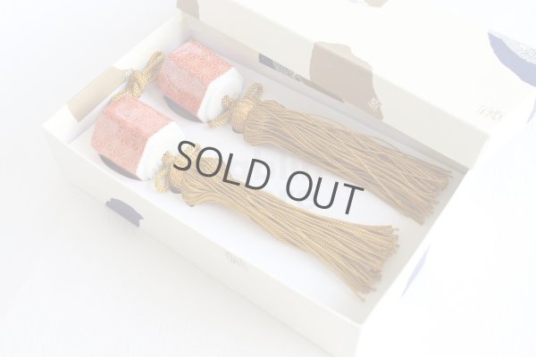 Photo6: Fuchin Weight for Japanese hanging scroll stone Kutani porcelain red komon