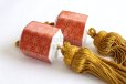 Photo1: Fuchin Weight for Japanese hanging scroll stone Kutani porcelain red komon (1)