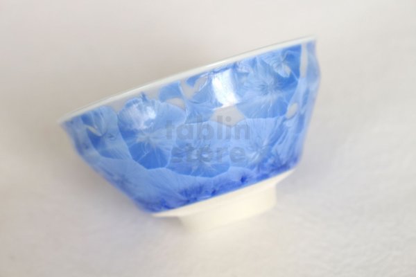 Photo4: Kiyomizu porcelain Japanese sake guinomi crystal-glaze blue set of 2