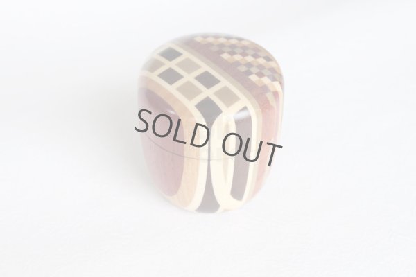 Photo12: Tea Caddy Japanese Natsume Matcha container complex mosaic Hakone Yosegi zaiku