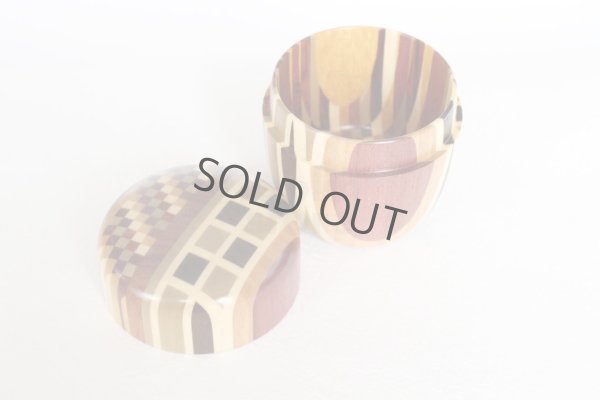 Photo9: Tea Caddy Japanese Natsume Matcha container complex mosaic Hakone Yosegi zaiku