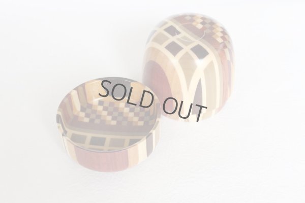 Photo8: Tea Caddy Japanese Natsume Matcha container complex mosaic Hakone Yosegi zaiku