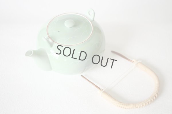 Photo6: Arita Porcelain sd Dobin Japanese tea pot sagano light green 650ml 