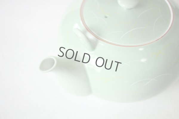 Photo5: Arita Porcelain sd Dobin Japanese tea pot sagano light green 650ml 
