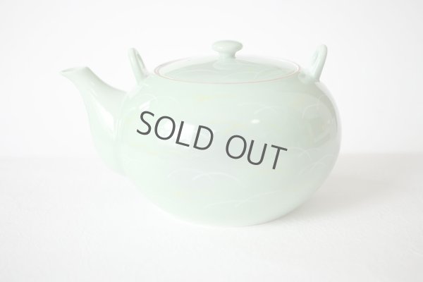 Photo4: Arita Porcelain sd Dobin Japanese tea pot sagano light green 650ml 