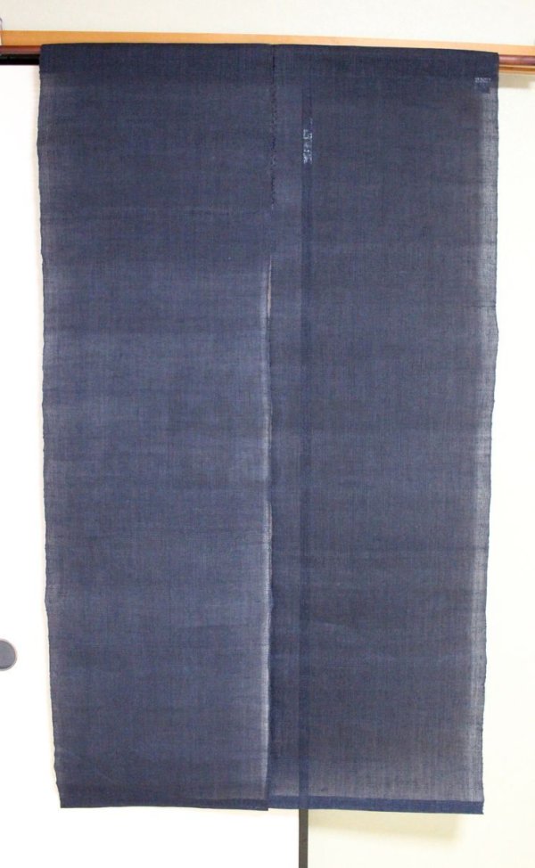 Photo2: Noren Mitsuru Japanese linen door curtain Kakishibu aizumi kon 88 x 150cm