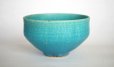 Photo1: Shigaraki pottery Japanese matcha tea ceremony bowl sd turquoise blue (1)