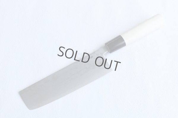 Photo10: Shigeki Tanaka Blue 2 steel Suminagashi Damascus Hand forged Nakiri knife 160mm