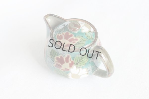 Photo8: Kutani yaki ware Green sancha Japanese tea pot 360ml