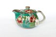 Photo1: Kutani yaki ware Green sancha Japanese tea pot 360ml (1)