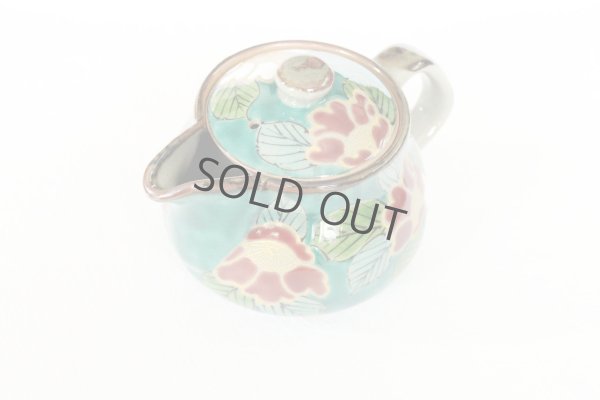 Photo3: Kutani yaki ware Green sancha Japanese tea pot 360ml