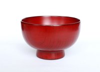Japanese Echizen Urushi lacquer soup bowl wan shu red Shoichi Hatanaka D119mm