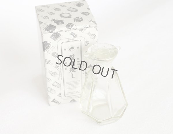 Photo3: Japanese Soy Sauce Dispenser Bottle Hirota glass tortoise shell old color 140ml