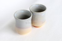 Hagi ware Senryuzan climbing kiln Japanese tea cups yunomi gradation set of 2