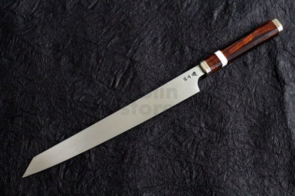 Photo9:  Shiden SAKAI TAKAYUKI silver-3 steel Kiritsuke Kengata yanagiba any size