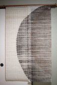 Photo1: Noren Mitsuru Japanese linen door curtain Kakishibu kando nishike 88 x 150cm (1)