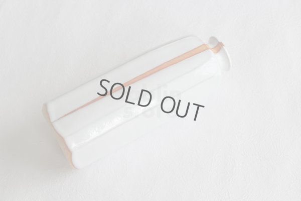 Photo8: Hagi ware Senryuzan climbing kiln Japanese vase mentori fuchi line H21cm