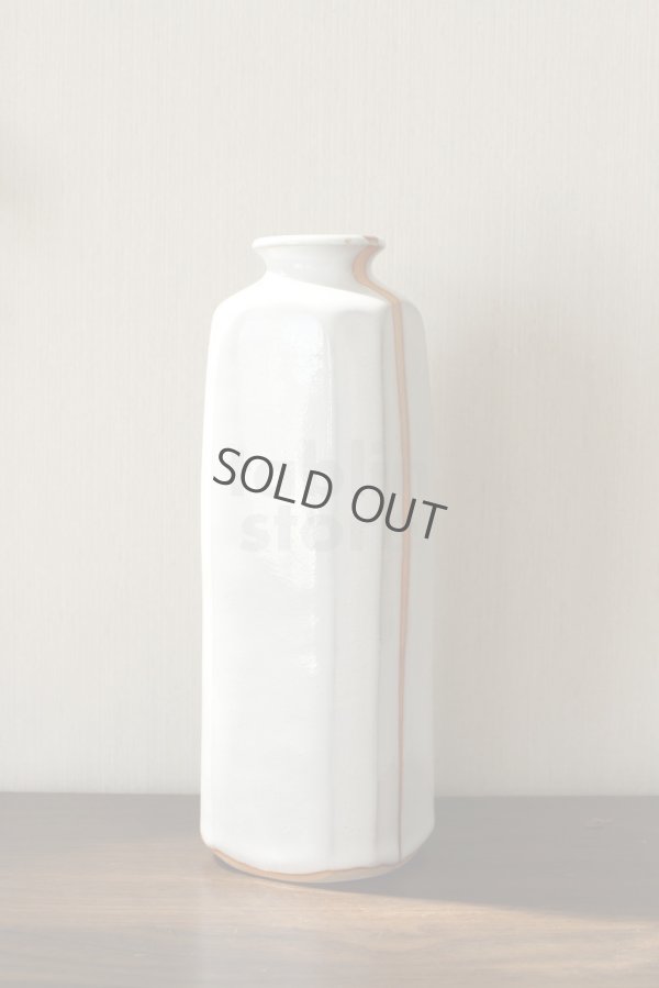 Photo5: Hagi ware Senryuzan climbing kiln Japanese vase mentori fuchi line H21cm