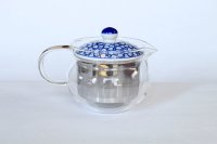 Hasami Porcelain Glass Japanese tea pot milk S type strainer blue 375ml