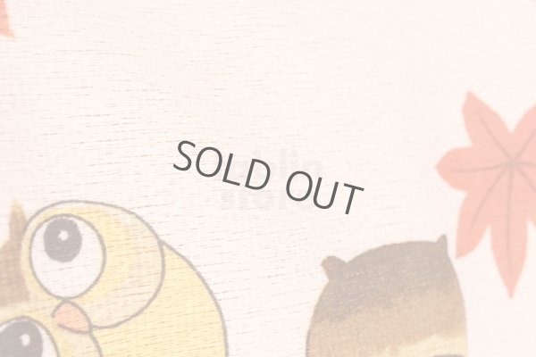 Photo7: Noren Japanese Curtain Doorway NM SD autumn owl rabbit 85 x 150 cm