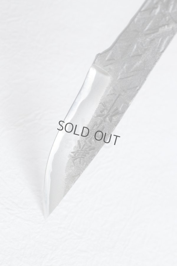 Photo3: Kanetsune Fixed Blade Knife white 1 steel kurouchi Hayashi 60mm